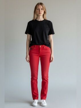 April 77 Joey colordrive red jeans 28 y2k maximalist pants E